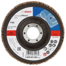 BOSCH Listkowa tarcza szlifierska X431, Standard for Metal, 115 mm, 22,23 mm,40 2608603652